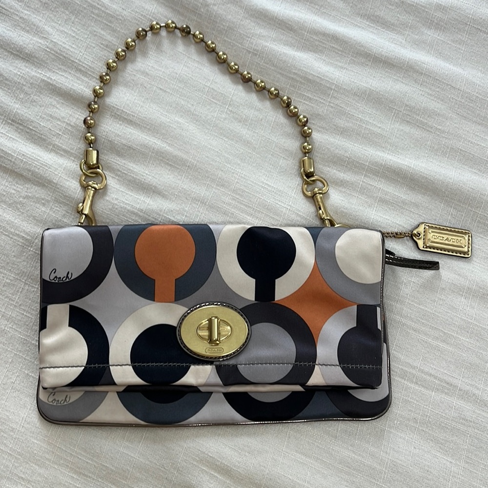 Coach clutch with gold chain